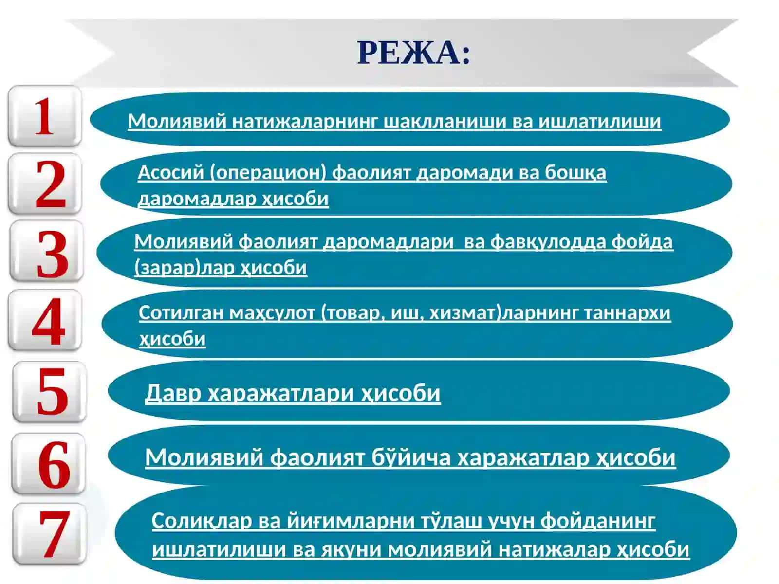 МОЛИЯВИЙ НАТИЖАЛАРНИНГ БУХГАЛТЕРИЯ ҲИСОБИ 2