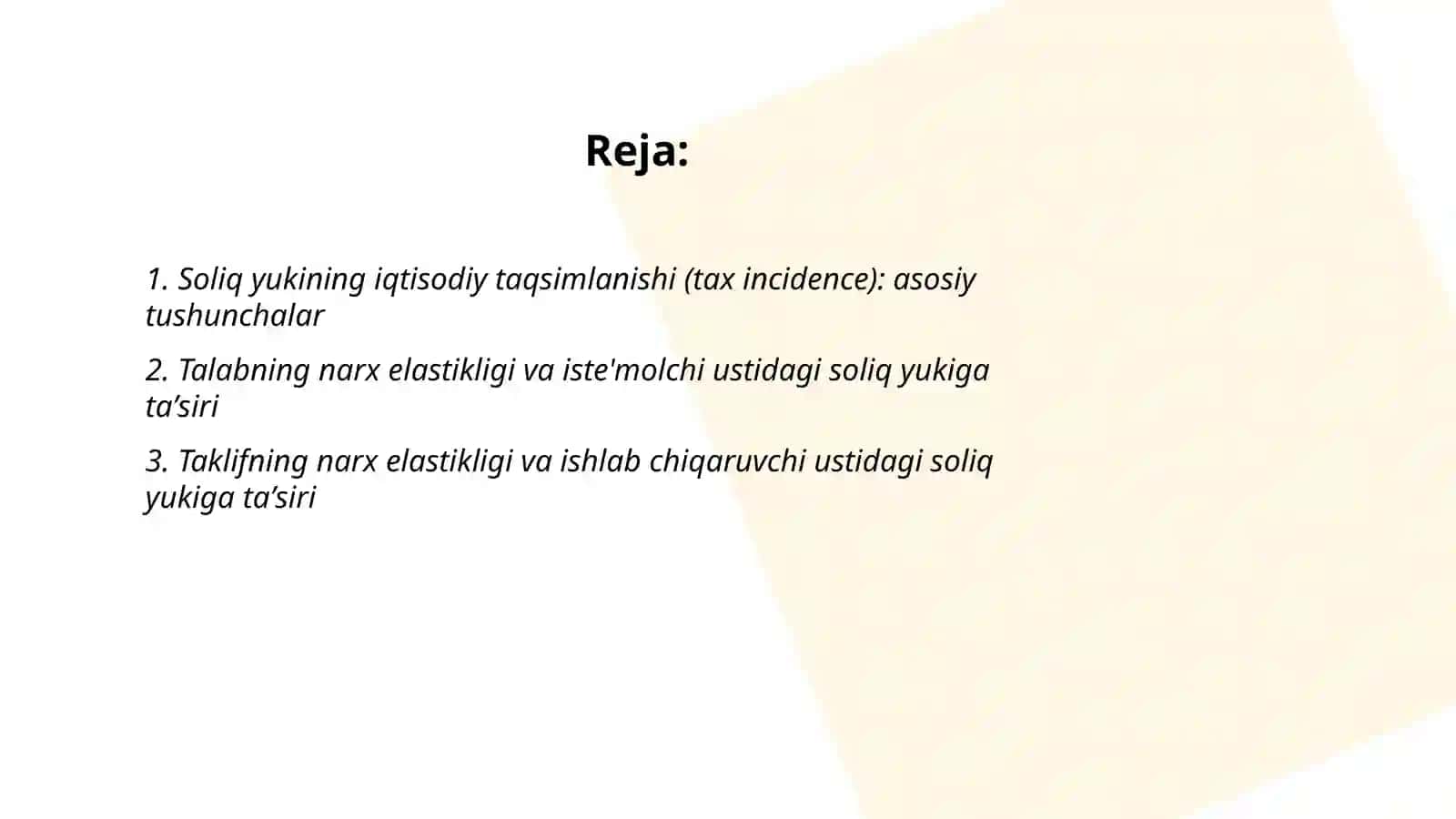 Elastiklik va soliq yukining iste'molchi va ishlab chiqaruvchi oʻrtasida taqsimlanishi 2