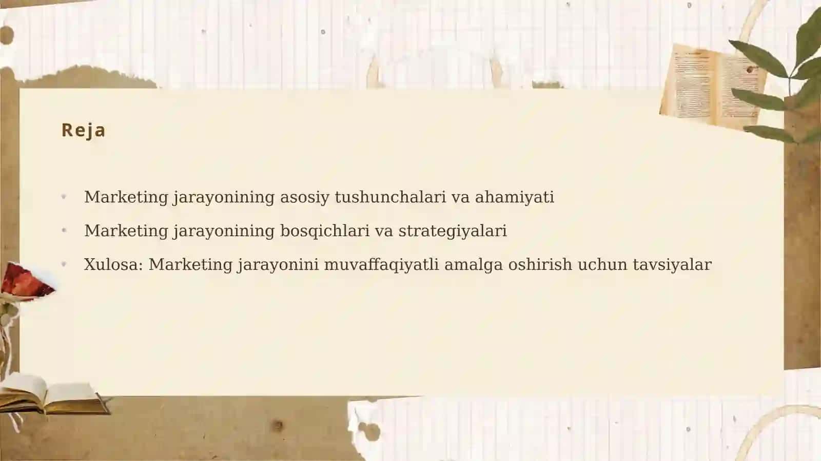 Xulosa: Marketing Jarayonining Asosiy Tushunchalari va Ahamiyati 2