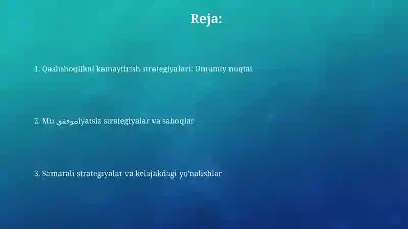 Qashshoqlikni kamaytirish strategiyalari 2