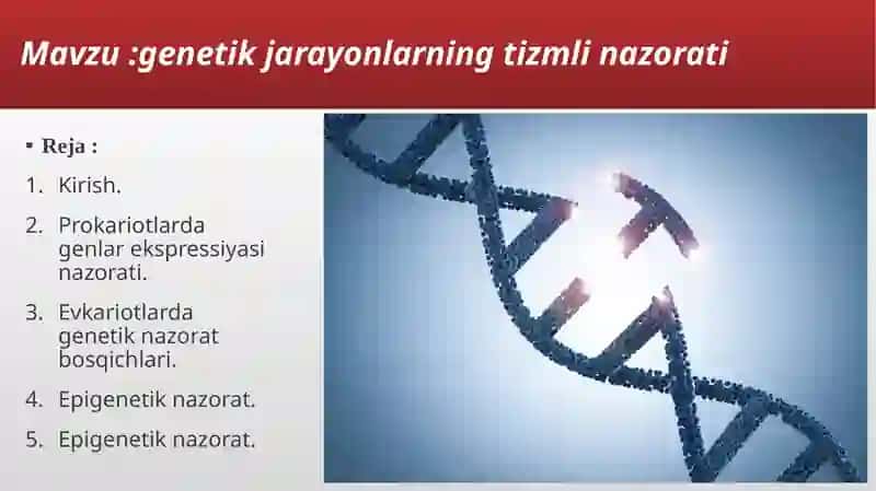 genetik jarayonlarning tizmli nazorati 2