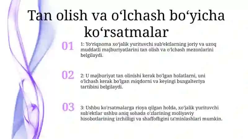 Yo‘riqnoma xo‘jalik yurituvchi subyektlarda joriy va uzoq muddatli majburiyatlar hisobi 2