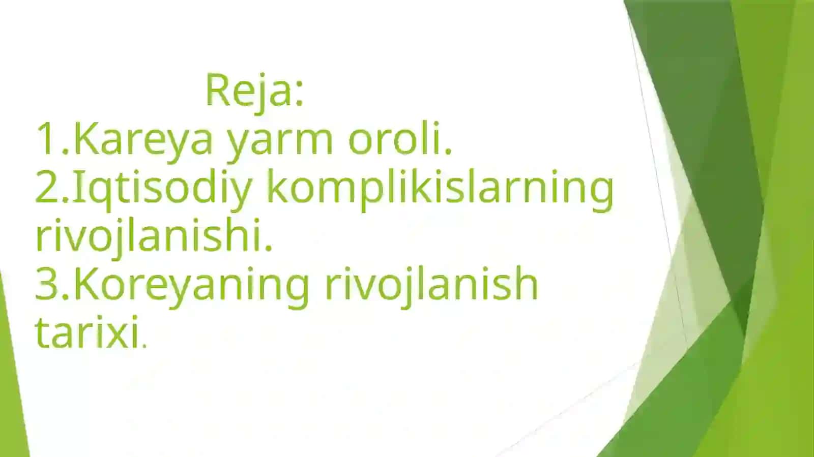 KOREYA YARM OROLIDAGI IQTISODIY KOMPLIKISLARNING RIVOJLANISH TARIXI 2