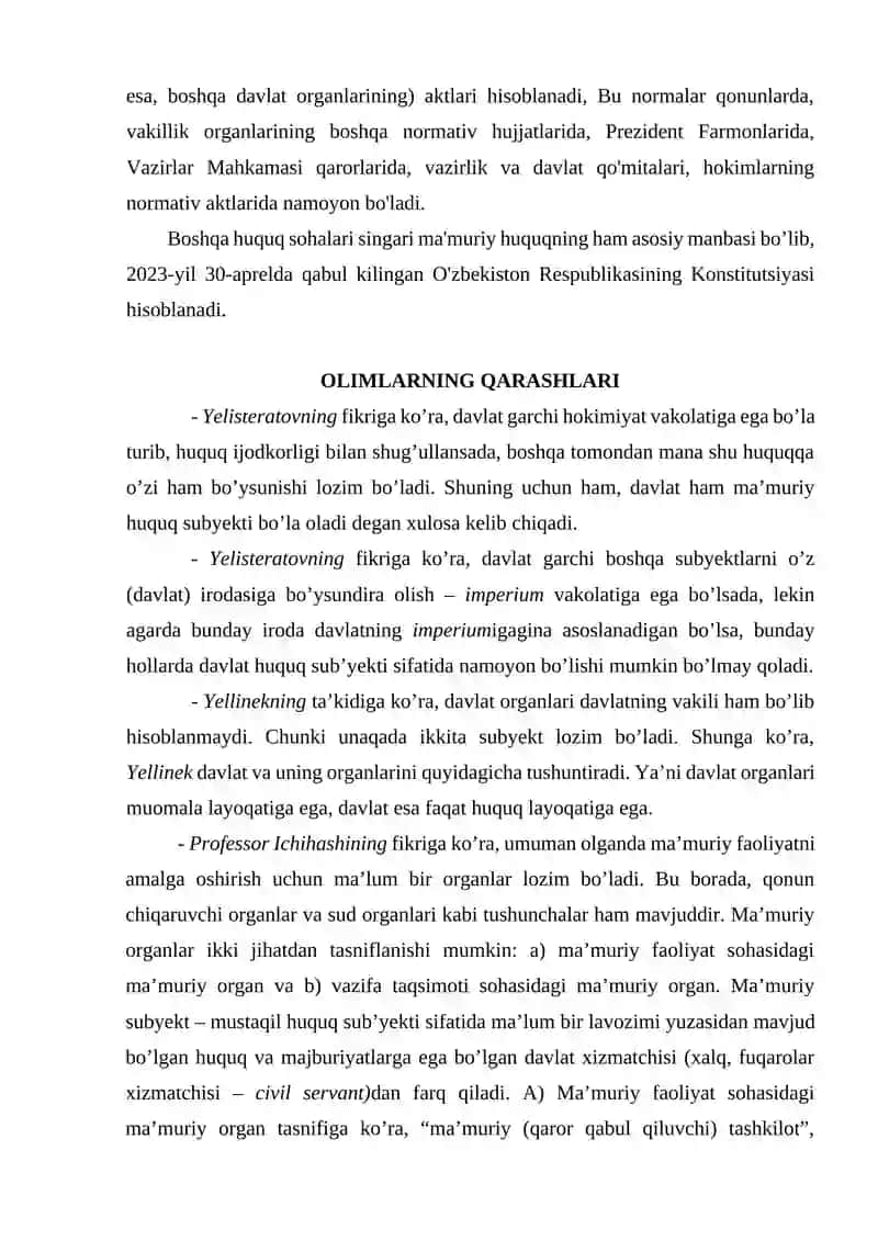 Ma’muriy Huquqning Huquqiy Manbalari 2