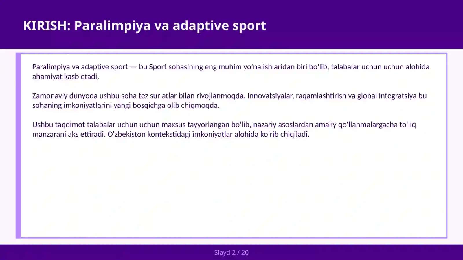 Paralimpiya va adaptive sport 2