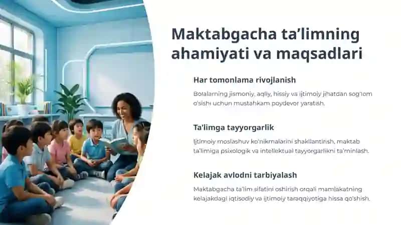 Maktabgacha ta'limni rivojlantirish va moliyaviy ta'minlash 2