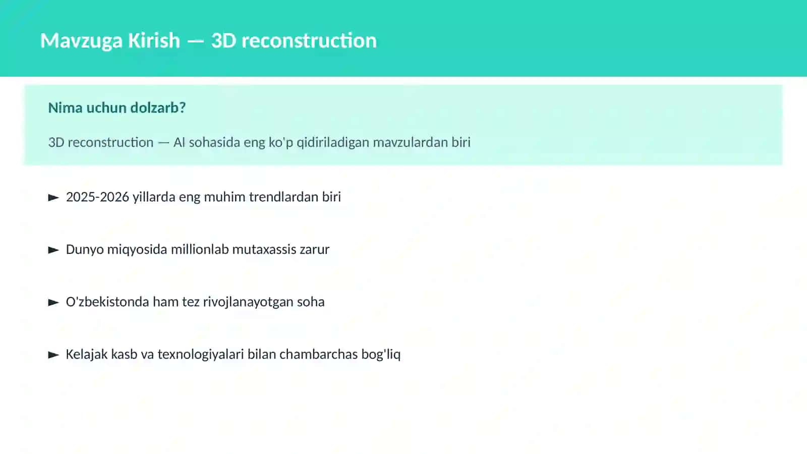 3D reconstruction 2