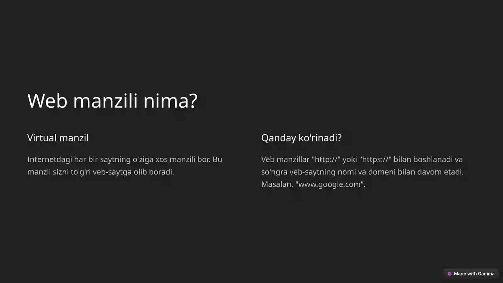 Internetda sayohat qilish: Web manzillar 2