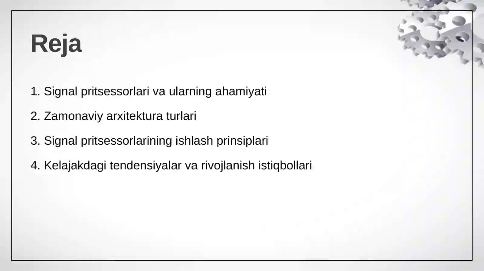 Zamonaviy signal pritsessorlari arxitekturalarini o‘rganish 2