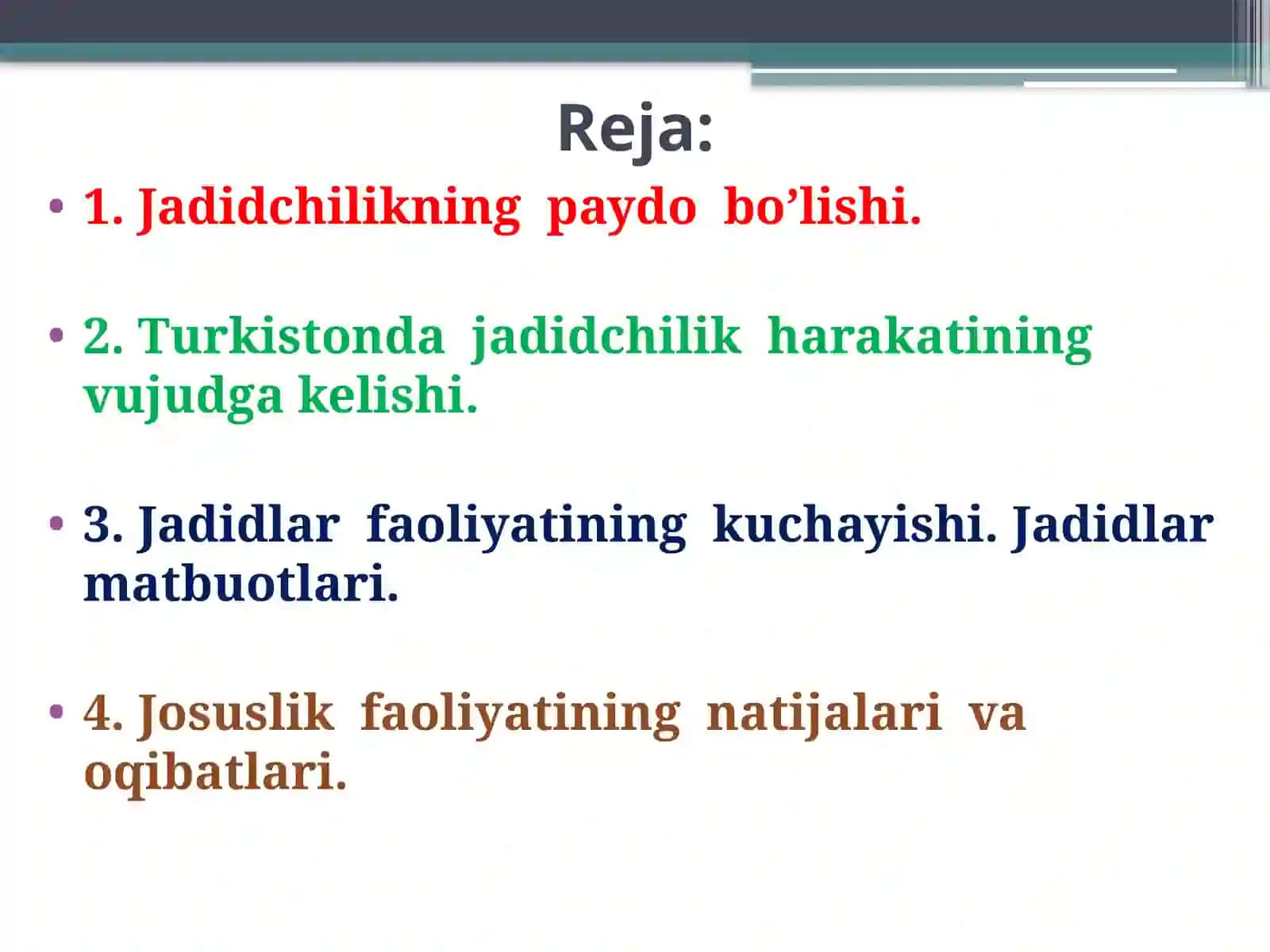 Jadidlarning muxtoriyat uchun kurashi hamda Turkiston Muxtoriyati hukumatining tashkil topishi va faoliyati 2