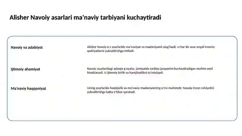 Alisher Navoiy asarlarining tarbiyaviy ahamiyati 2