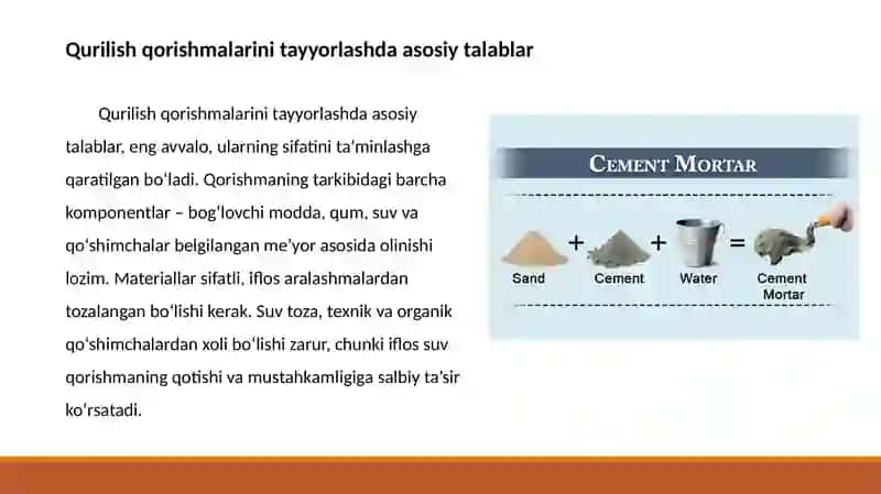 Qorishmaning tayyorgarlik darajasiga kora bolinishi 2