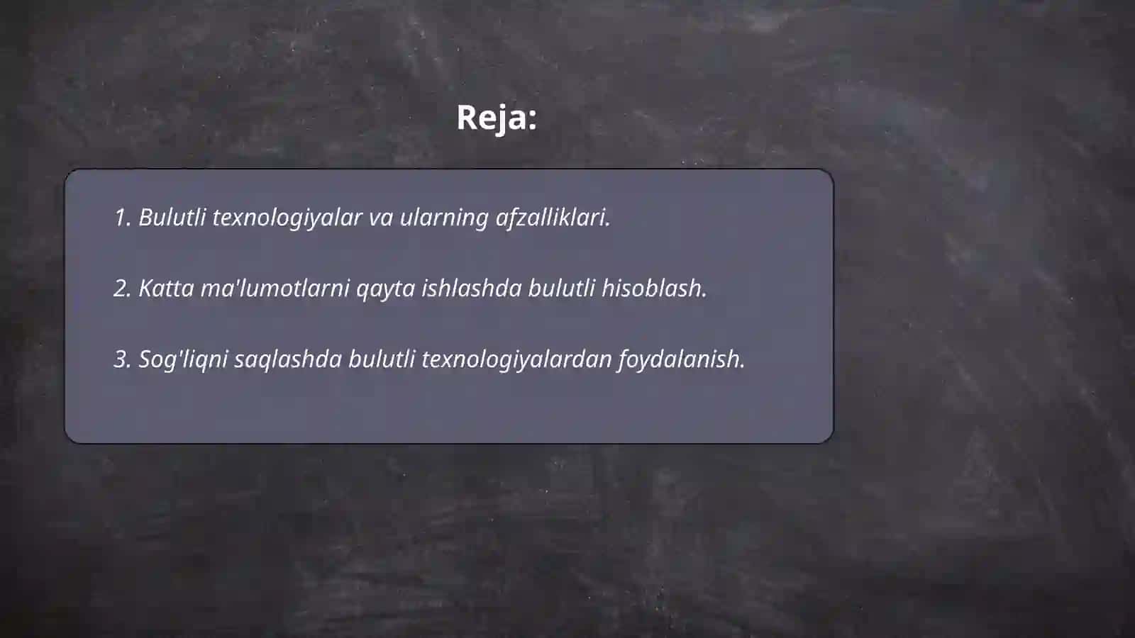 Katta ma'lumotlarni qayta ishlash texnalogiyalari 2