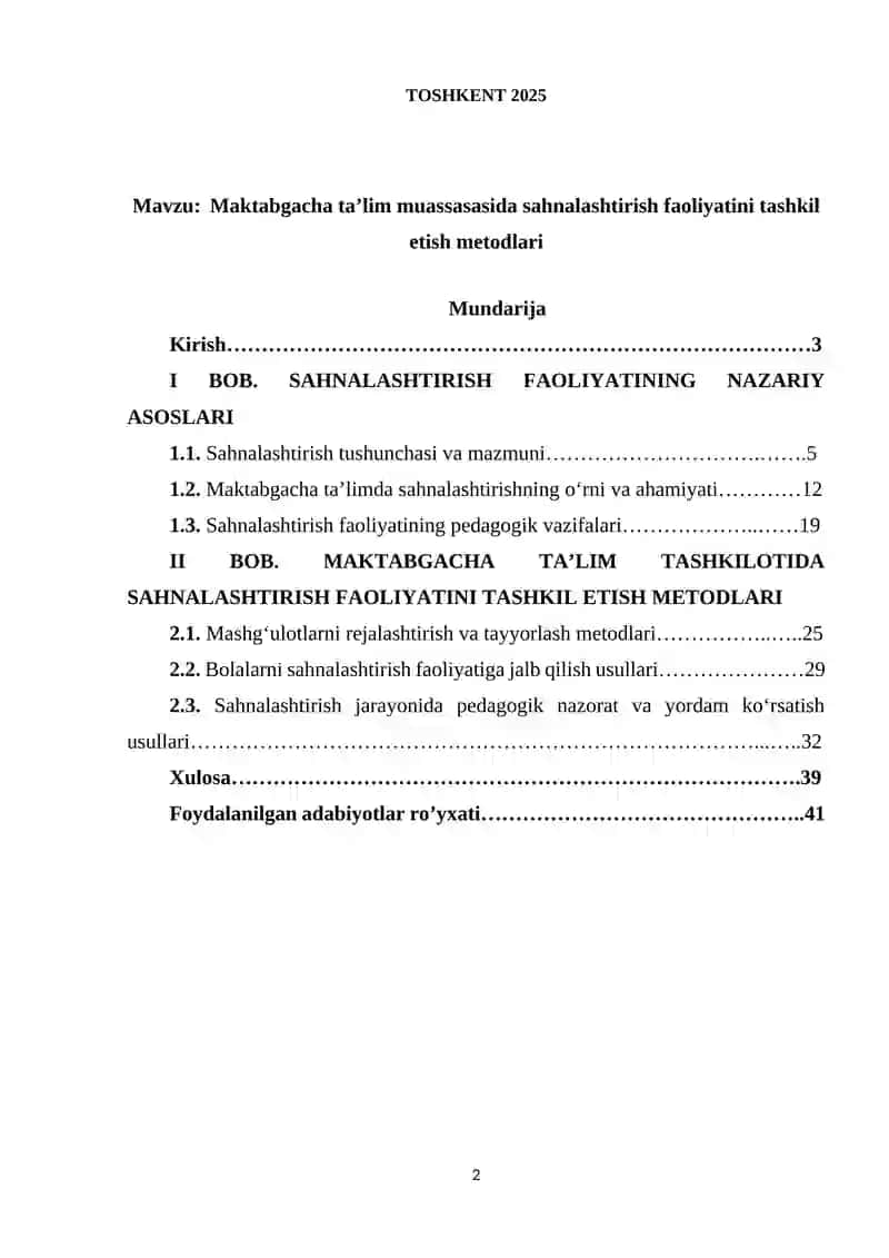 Maktabgacha taʼlim muassasasida sahnalashtirish faoliyatini tashkil etish metodlari 2