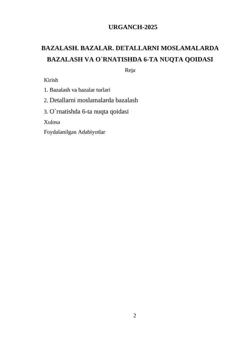 Mashinasozlik Texnologiyasi va Jihozlari 2
