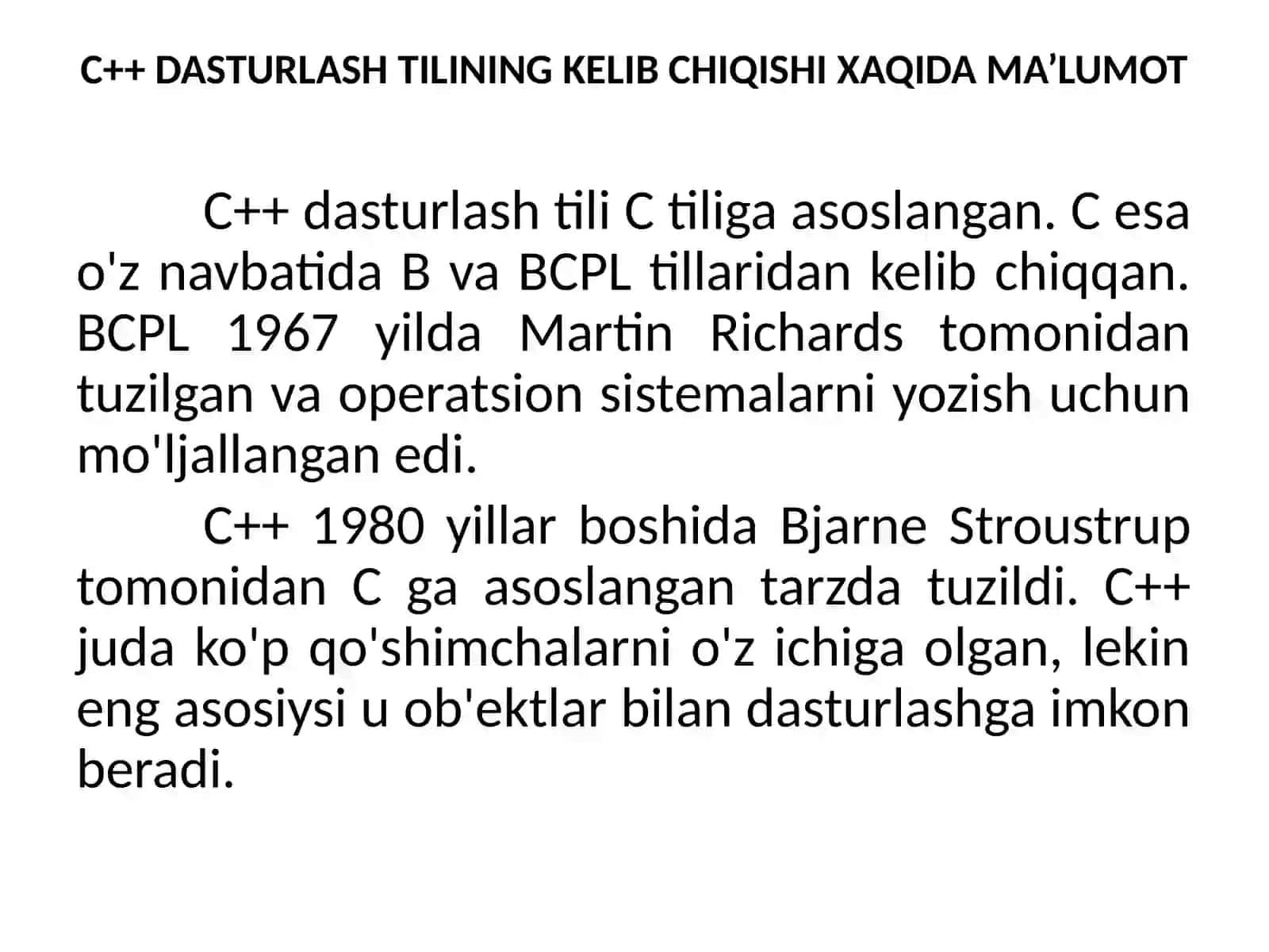 C++algoritmiktili.Kirish 2