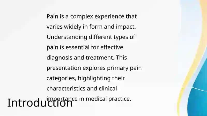 Compare types of pain and their description. 2