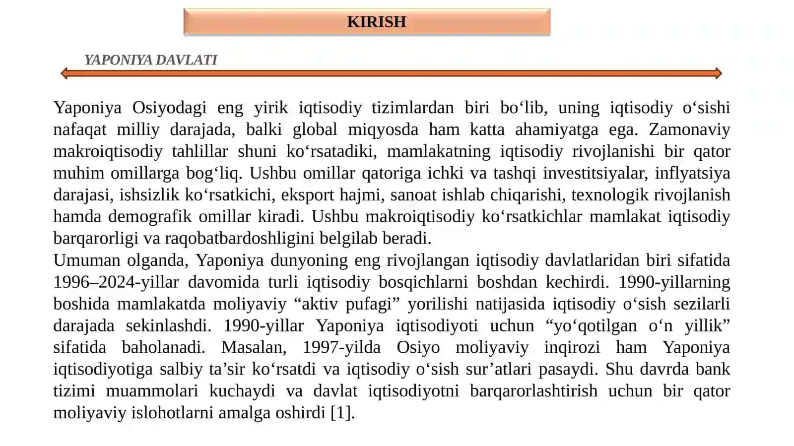 Yaponiya iqtisodiyoti va emperik tahlili (OLS model) 2