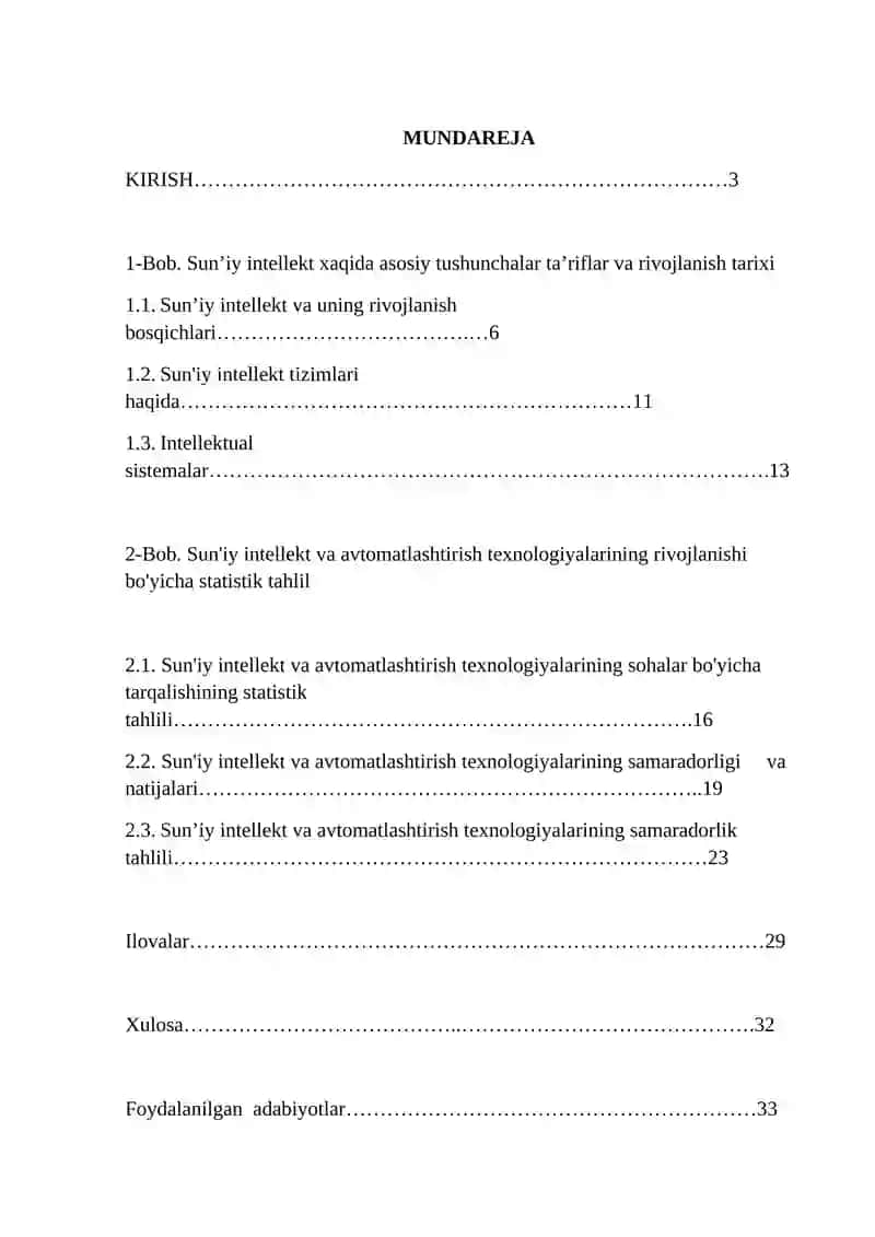Sun’iy intellekt va avtomatlashtirish texnologiyalarining statistik tahlili 2