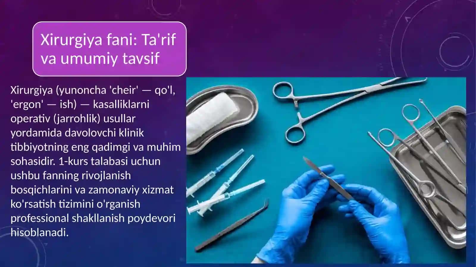 Хирургия тарихи ва хирургия хизматини ташкил қилиш 2