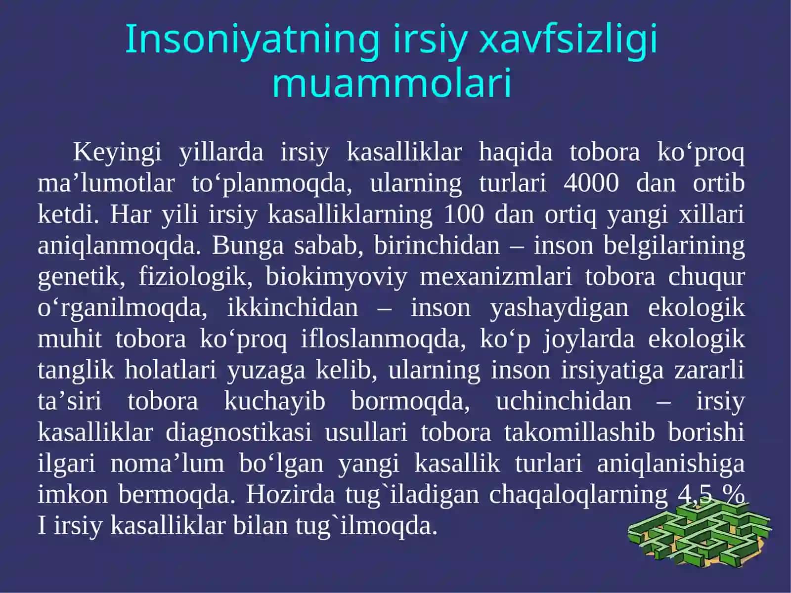 Odam genetikasi fanining predmeti va mazmuni 2
