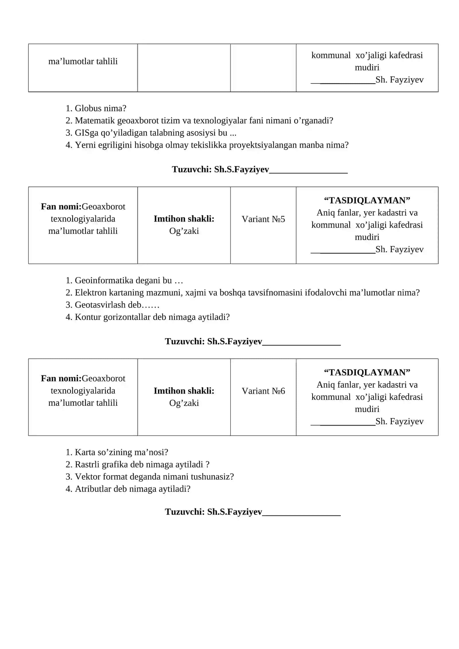Geoaxborot texnologiyalarida ma’lumotlar tahlili 2