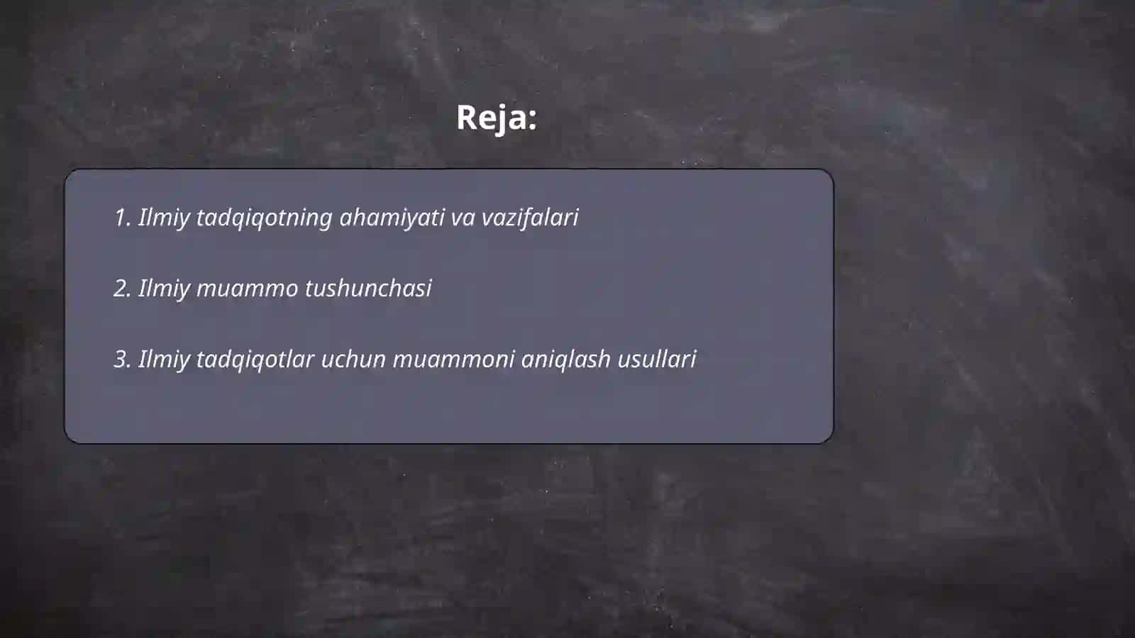 Ilmiy Tadqiqotning Boshlanishi 2