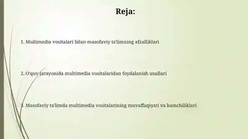 Masofaviy taʼlimda multimedia vositalaridan foydalanish samaradorligi 2