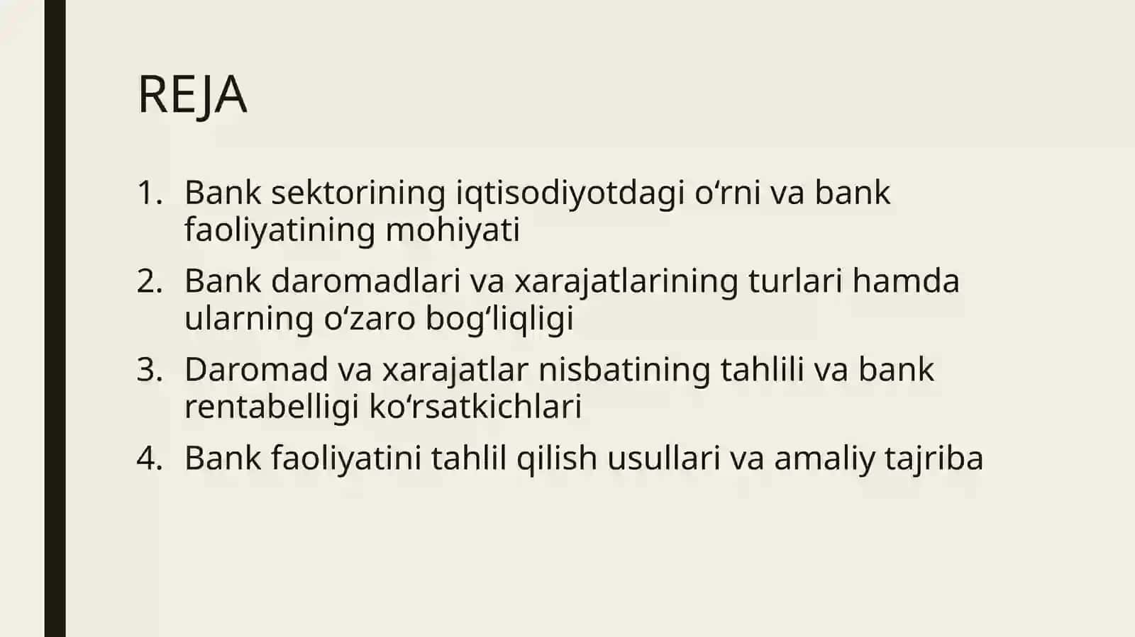 Bank sektorida daromad va xarajatlar ma’lumotlarini tahlili 2