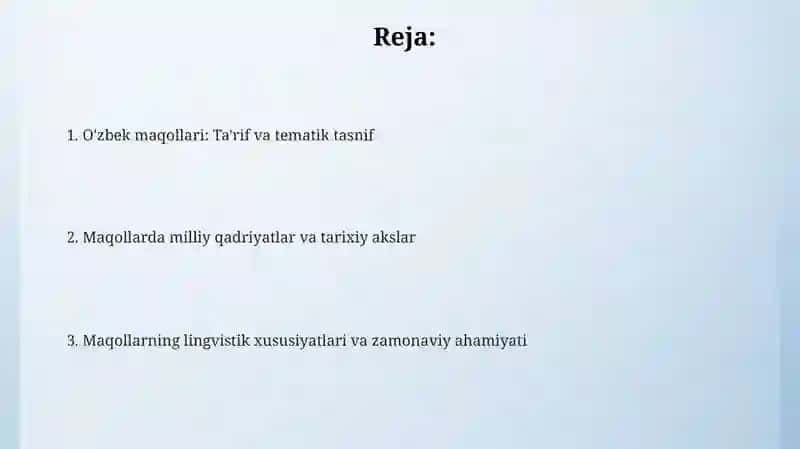 O'zbek maqollari: Ta'rif va tematik tasnif 2