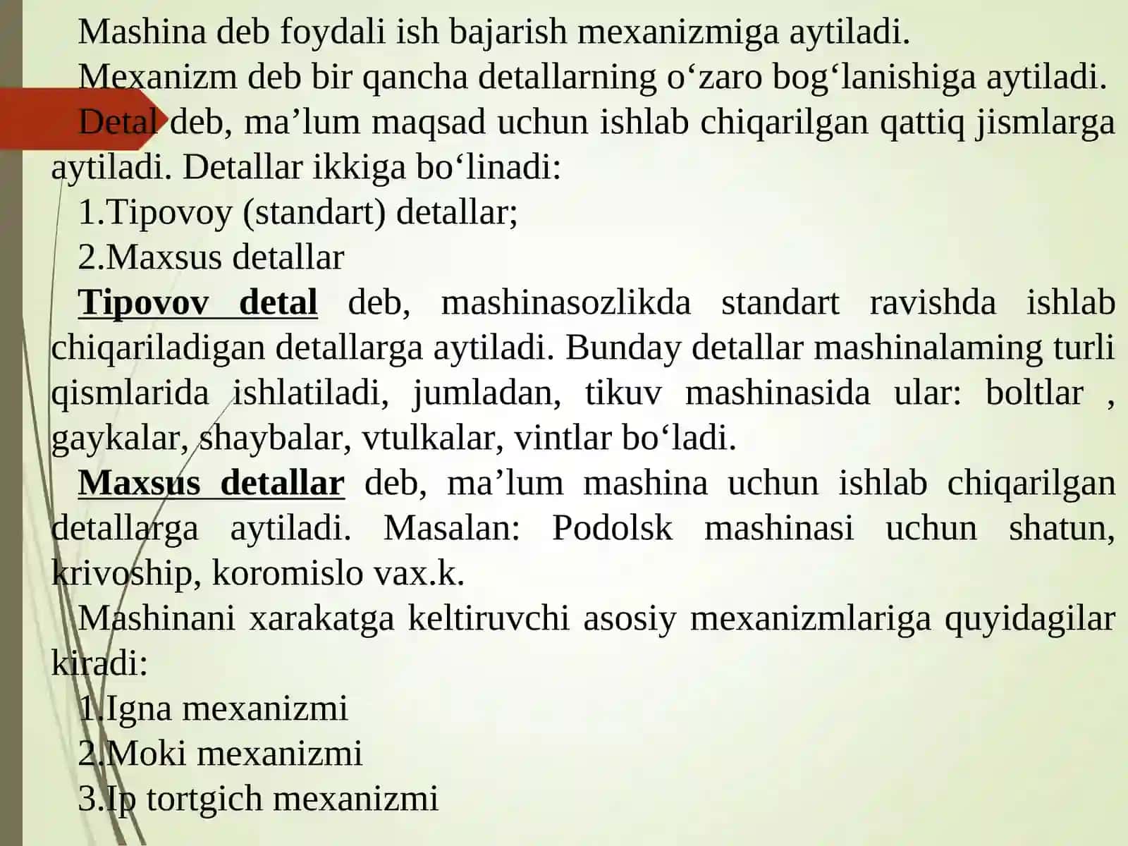 Igna,ip va tikuv mashinalarini tanlash, gazlamaning o’ngini tanlash, dekatirovka, igna,ip, gazlamaning bir-biriga moslanishi 2