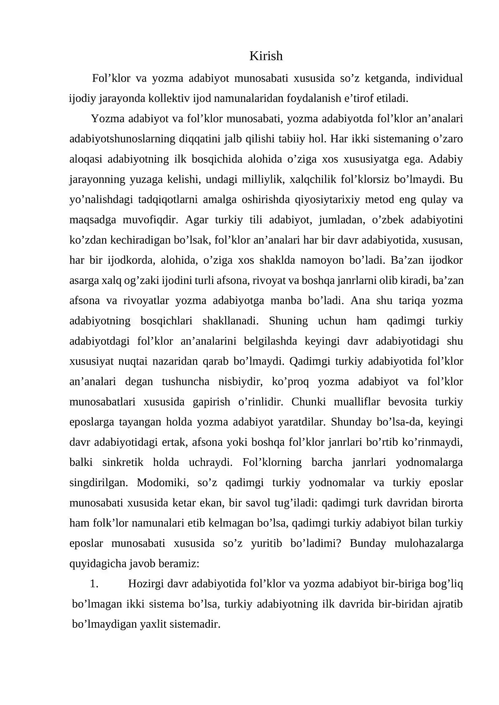 Qadimgi turkiy adabiyot va folklorning o’zaro munosabati 2