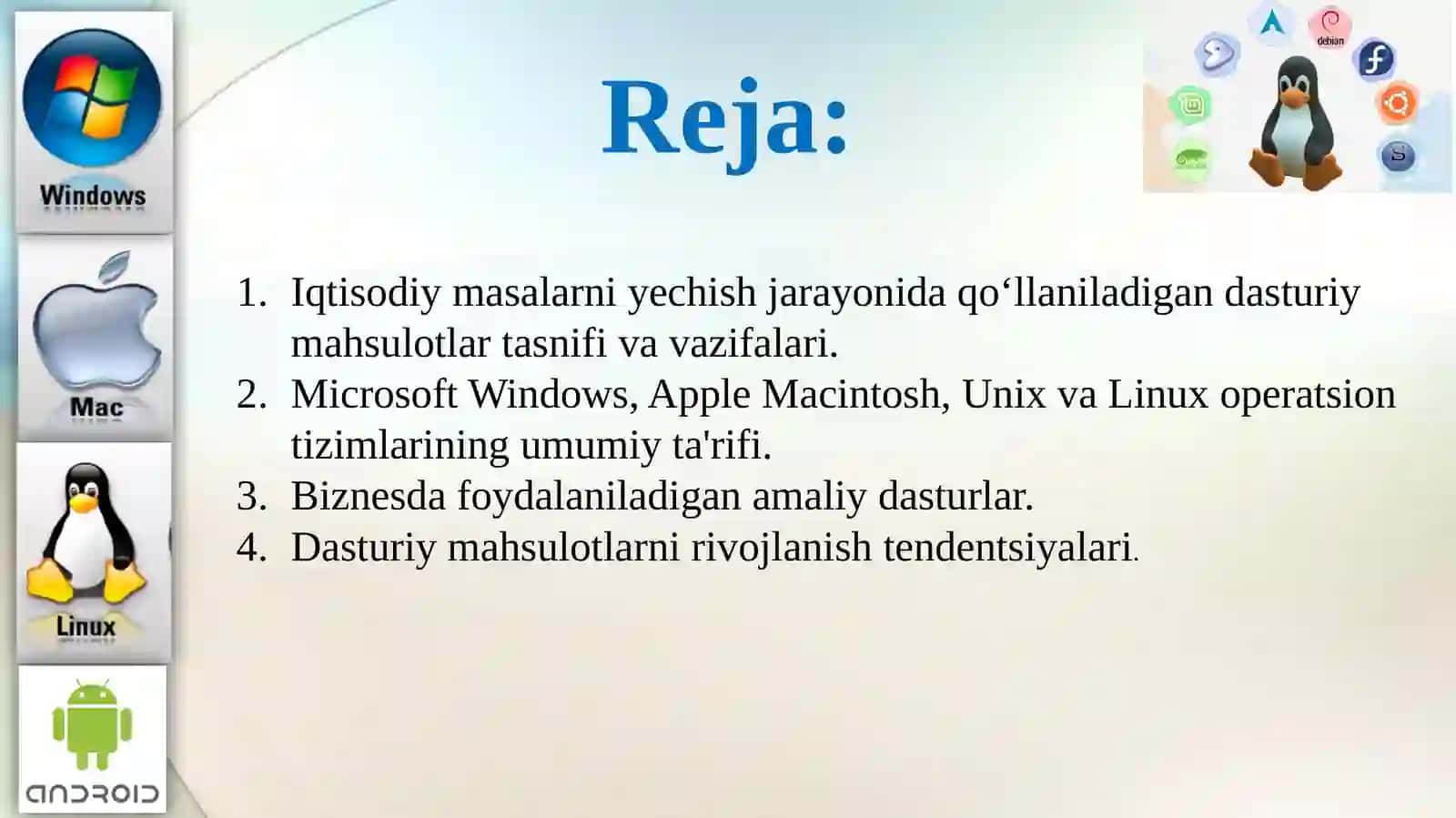 MAVZU.DASTURIY TA’MINOT VA UNING RIVOJLANISH TENDENSIYALARI 2