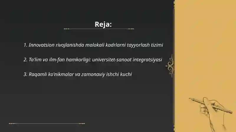 Innovatsion rivojlanishda malakali kadrlarni tayyorlash tizimi 2