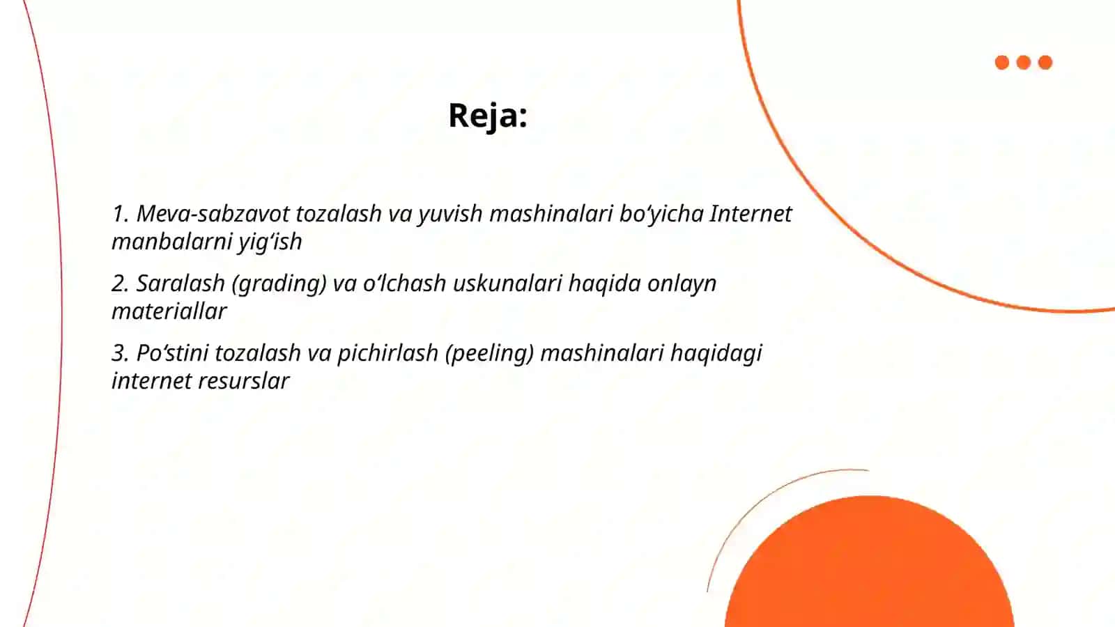 Meva-sabzavot mahsulotlarini dastlabki qayta ishlash mashinalari 2