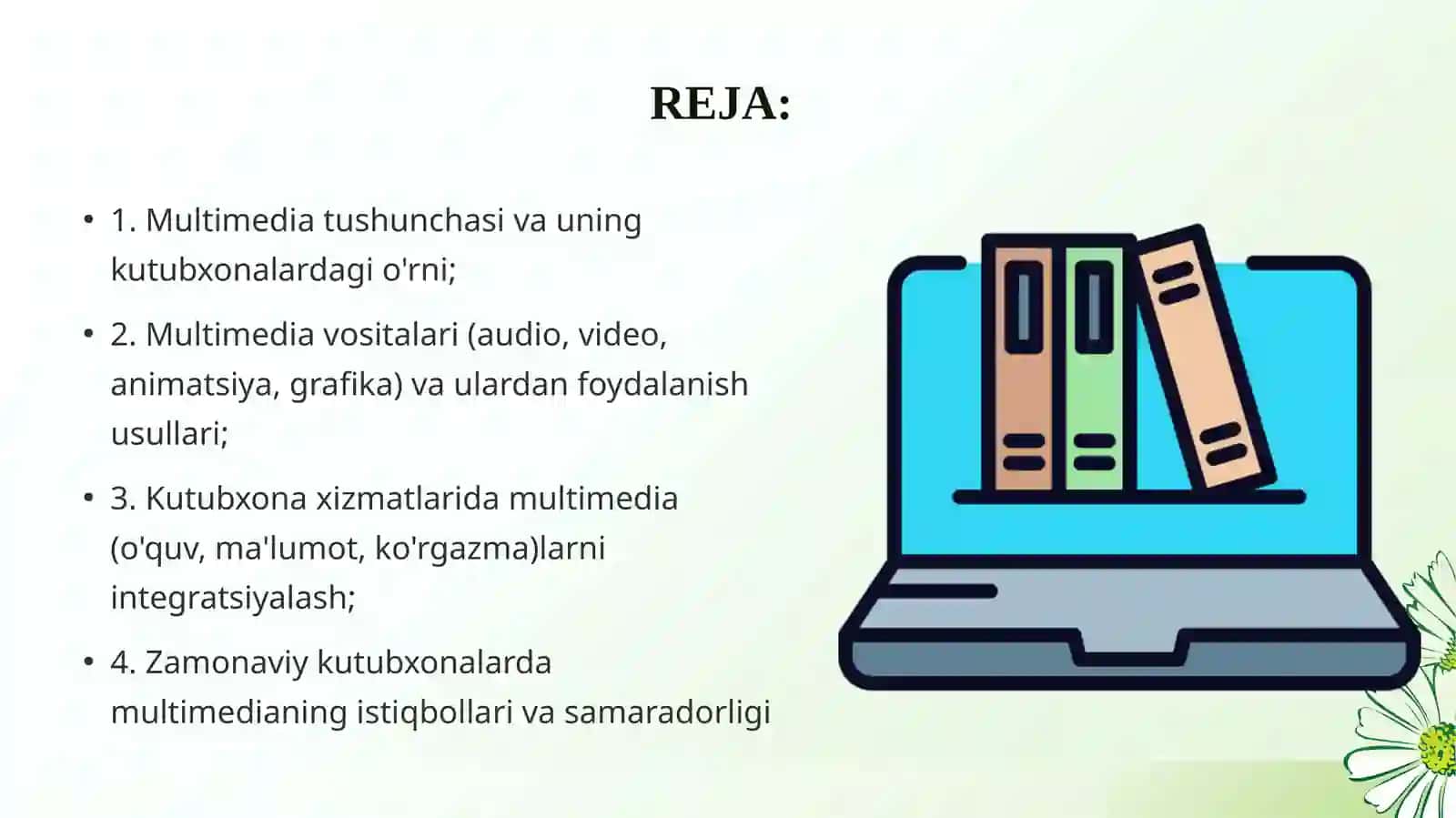 AXBOROT-KUTUBXONA MUASSASALARIDAMULTIMEDIA VOSITALARIDAN FOYDALANISHNINGROLI VA AHAMIYATI 2