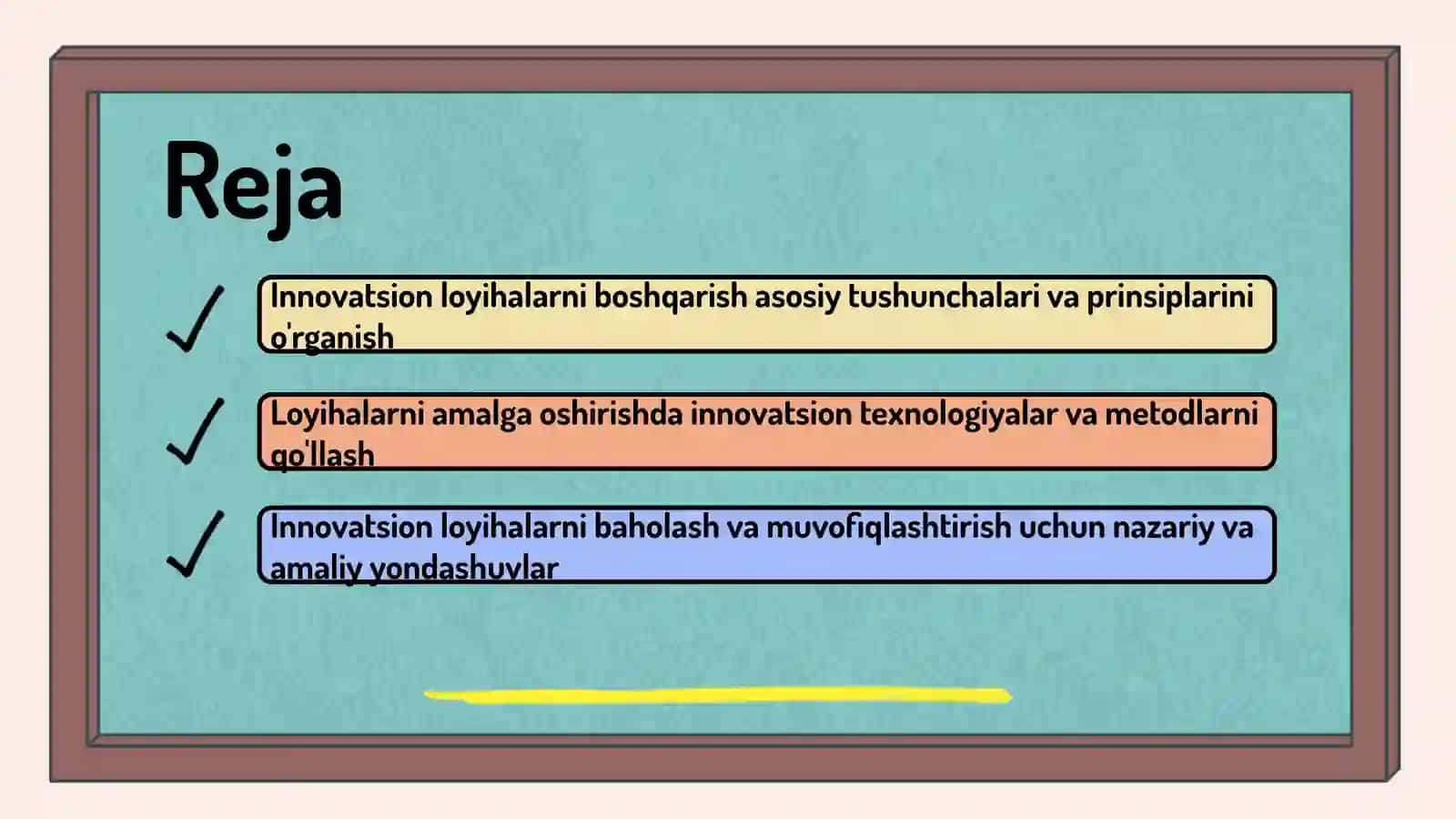 Innovatsion loyihalarni boshqarish 2
