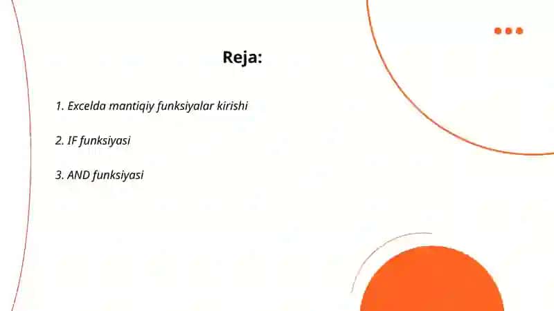 Excelda mantiqiy funksiyalar bilan ishlash 2