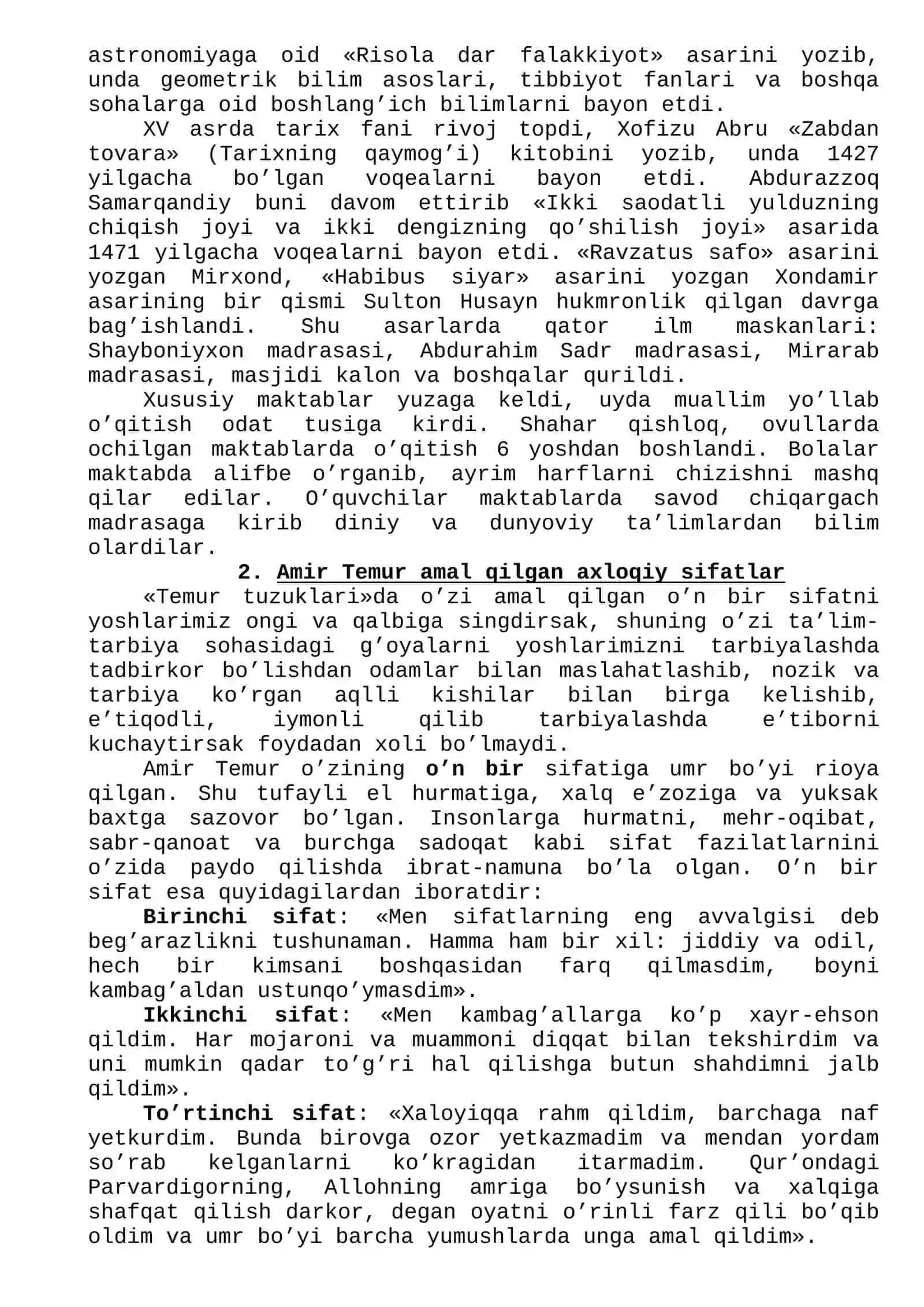 XIV-XVI asrlarda Movarounnahrda ta’lim-tarbiya va pedagogik fikrlar 2