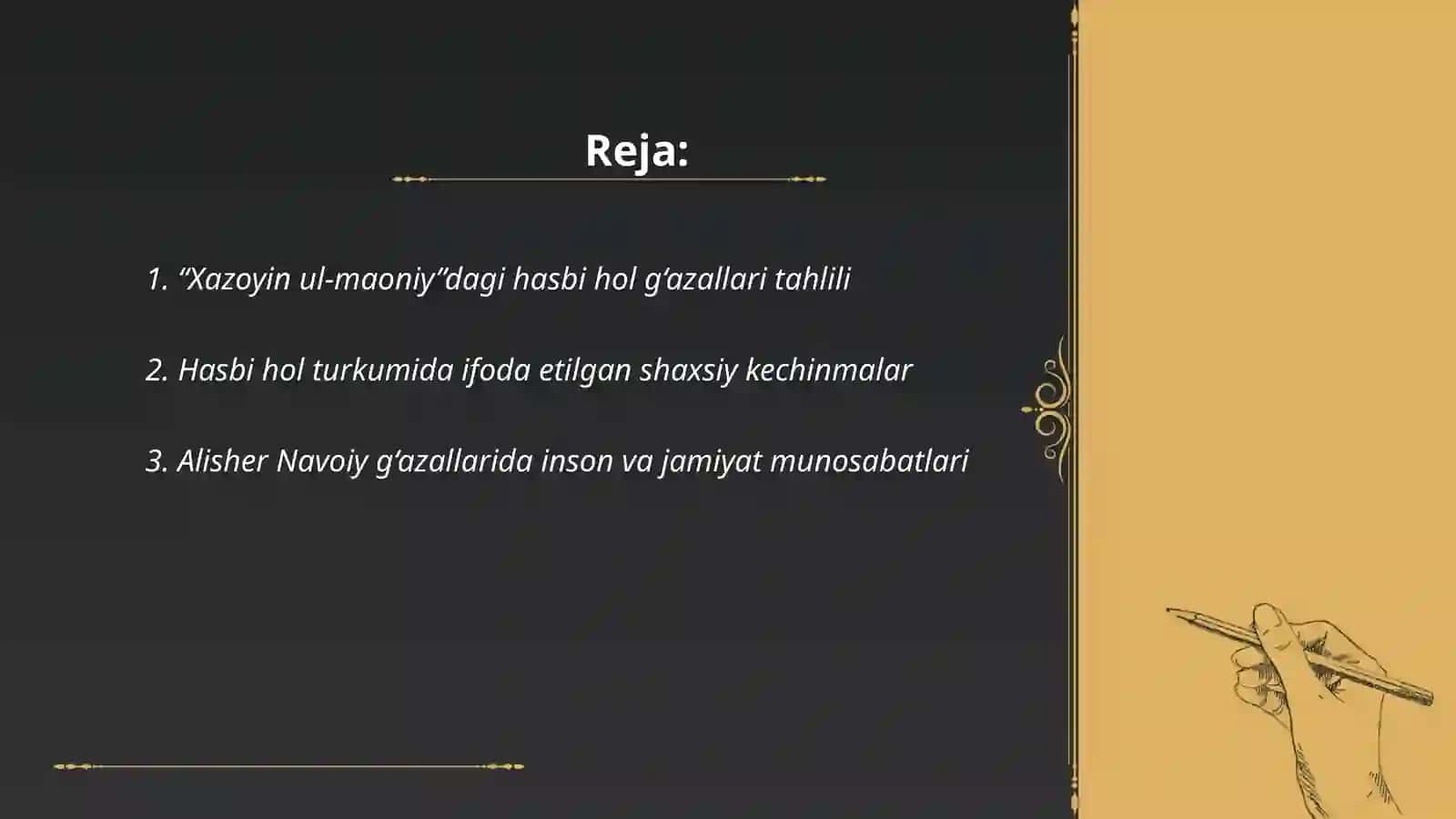 "Xazoyin ul-maoniy"dagi hasbi hol turkumidagi g‘azallar tahlili 2
