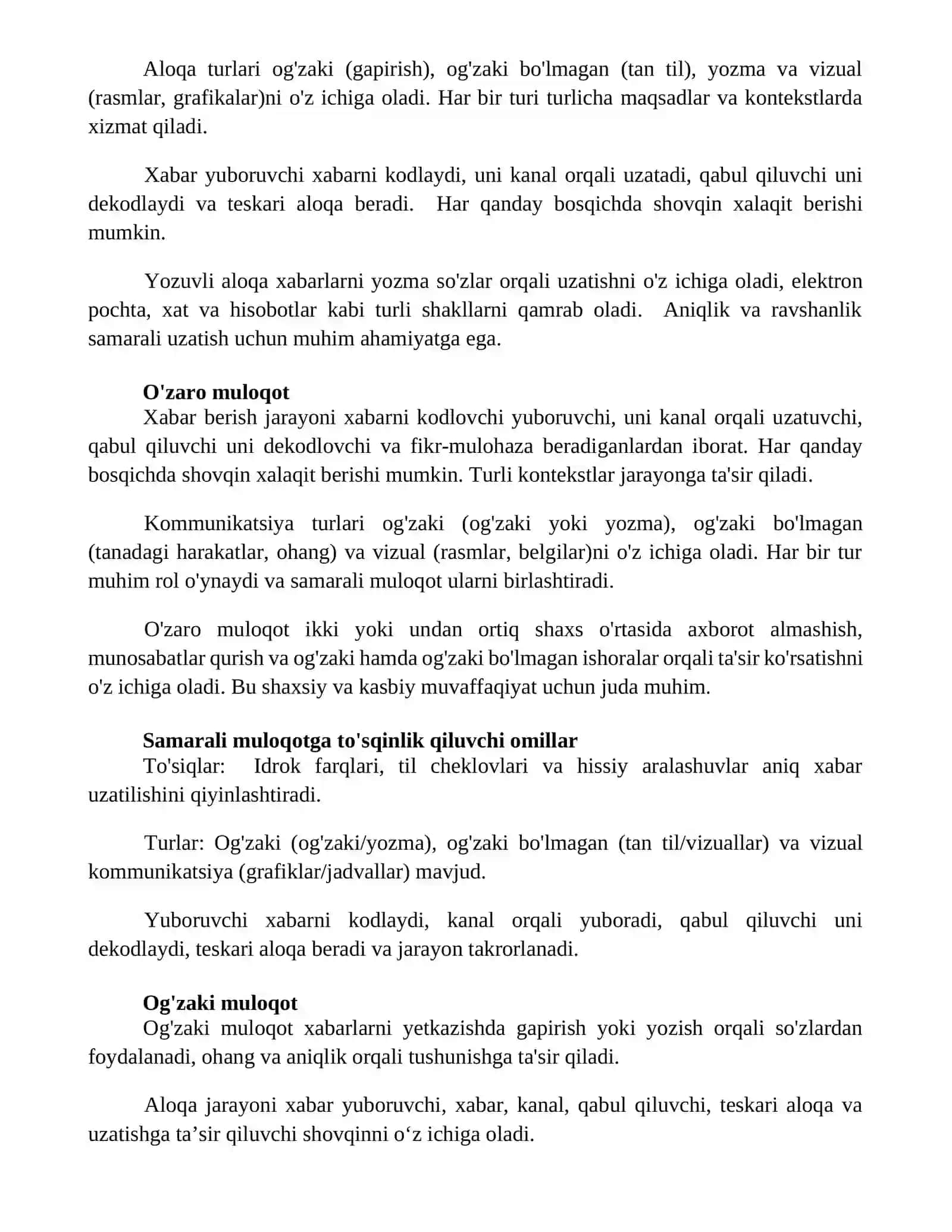 Muloqot va kommunikatsiya jarayoni.Muloqot va uning turlari 2