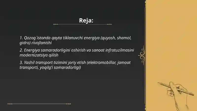 Qozog`istonda “yashil iqtisodiyot’ni rivojlantirish strategiyasi 2