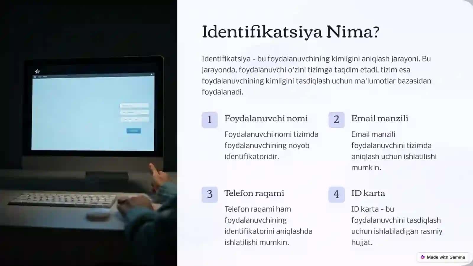 Identifikatsiya va Autentifikatsiya Vositalari 2