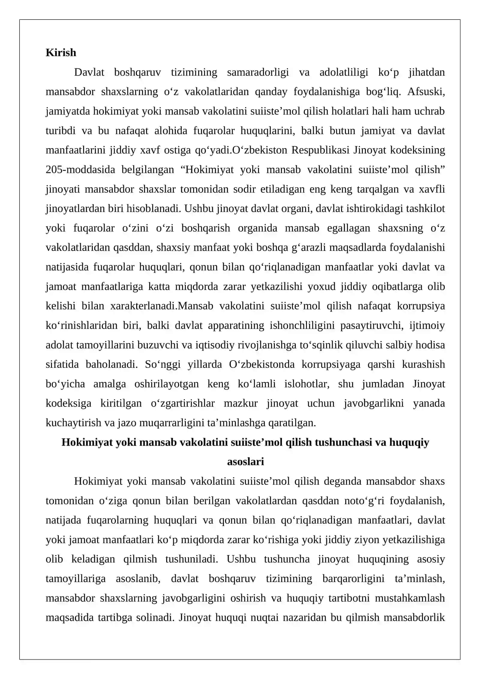 Hokimiyat yoki mansab vakolatini suiiste’mol qilish 2