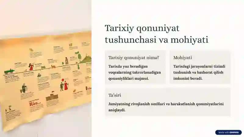Tarixiy qonuniyat va tarixiy zamon kategoriyalari 2