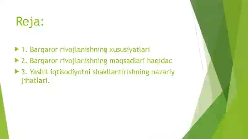 Barqaror rivojlanish haqida batafsil 2