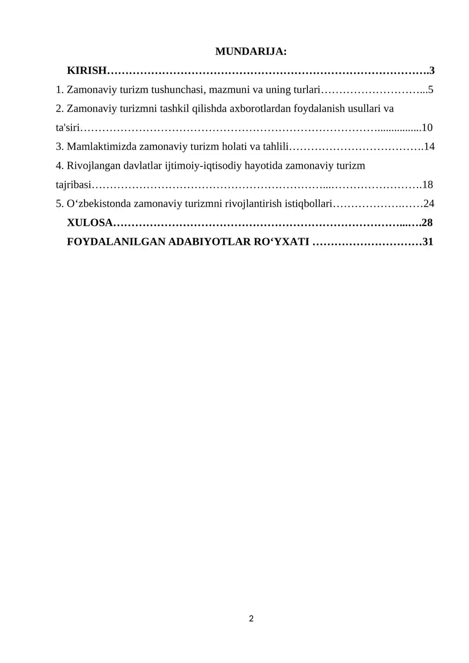 Zamonaviy turizmning ijtimoiy va iqtisodiy ta'siri 2