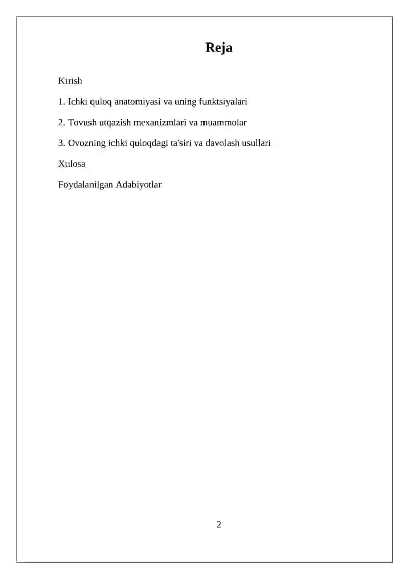 Ichki quloq tuzilishi. Tovush utqazish mexanizimi 2