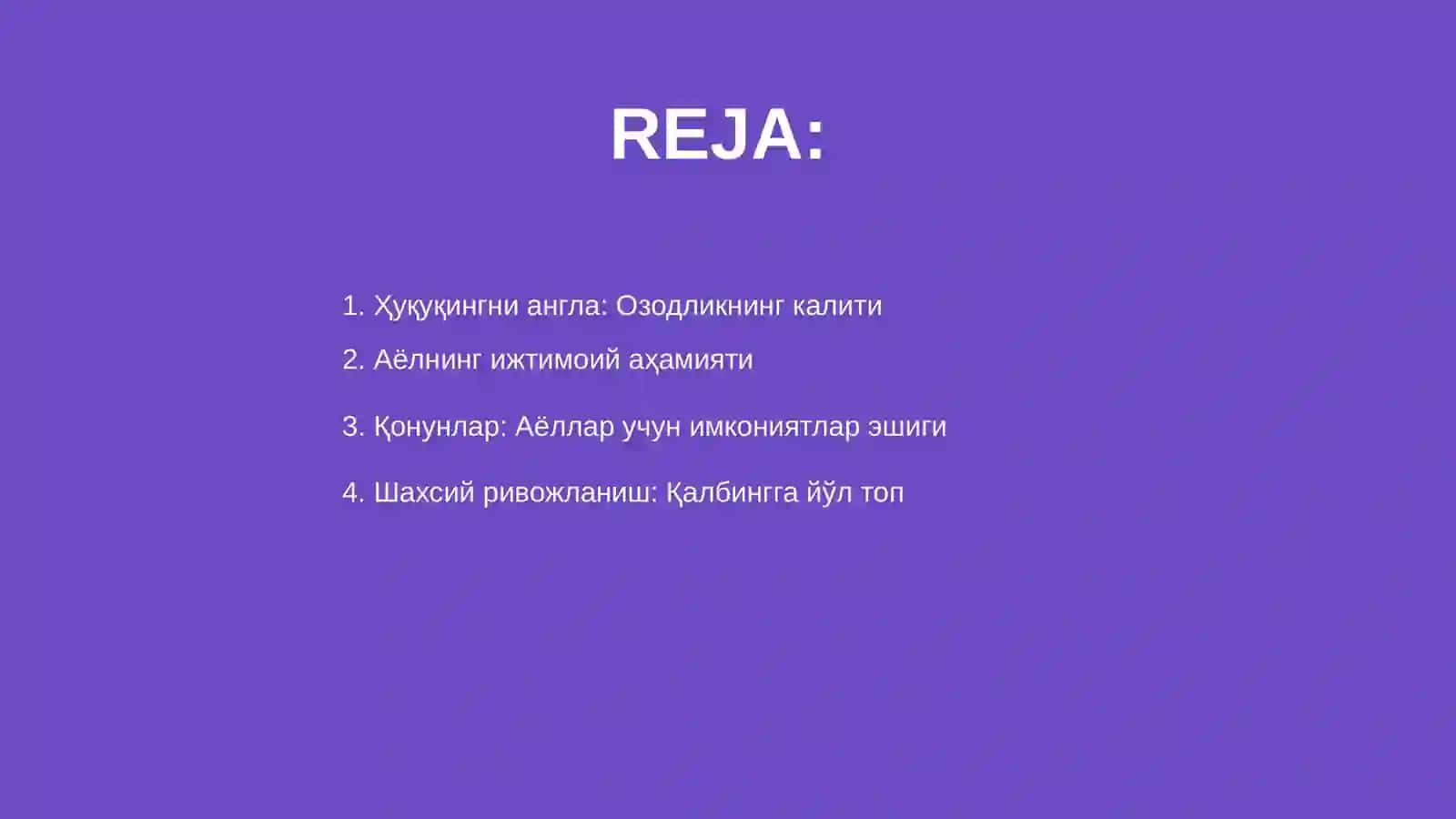 Ҳуқуқингни бил, ўзгариш ярат: Замонавий аёлнинг қалб ва қонун йўли 2