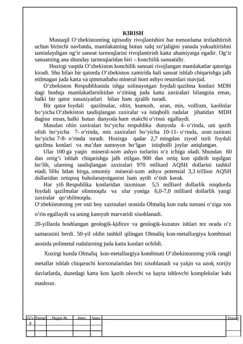 Qayrog‘och koni sharoitida quyi gorizontini o‘tishda burg‘ulash portlatish 2